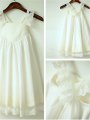 A-line/Princess Straps Sleeveless Ruffles Floor-Length Chiffon Flower Girl Dresses