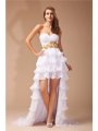 A-Line/Princess Sweetheart Sleeveless High Low Beading Chiffon Dresses