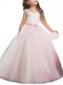 Ball Gown Sweetheart Sleeveless Bowknot Floor-Length Tulle Flower Girl Dresses