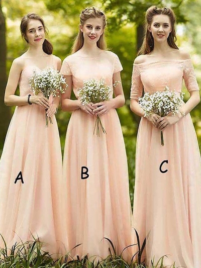 A-Line/Princess Chiffon Sleeveless Floor-Length Bridesmaid Dresses [PON1506EV1049]