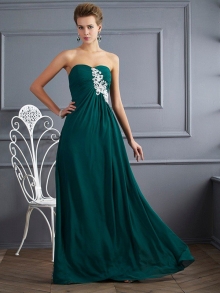 Sheath/Column Sweetheart Sleeveless Beading Long Chiffon Dresses