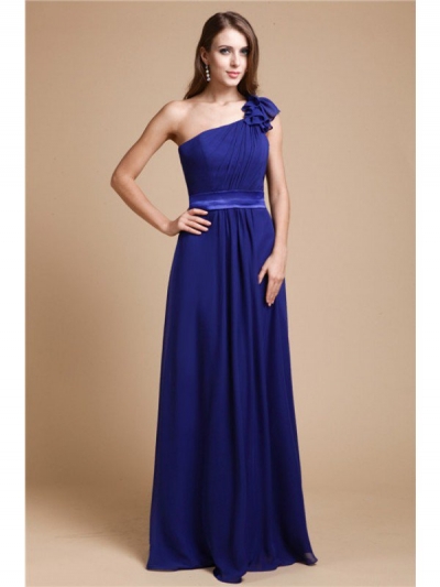 A-Line/Princess One-Shoulder Sleeveless Ruffles Long Chiffon Dresses [N13TDRESS74]