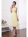 Sheath/Column Straps Sleeveless Sash Pleats Short Chiffon Bridesmaid Dresses