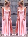 A-Line/Princess Sleeveless Straps Floor-Length Ruched Chiffon Dresses