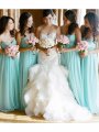 A-Line/Princess Sleeveless Sweetheart Floor-Length Chiffon Bridesmaid Dresses