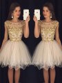 A-Line/Princess Sleeveless Scoop Paillette Tulle Short/Mini Dresses