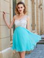 A-line/Princess Sleeveless One-Shoulder Beading Chiffon Short/Mini Dresses