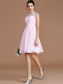 A-Line/Princess Sweetheart Sleeveless Lace Short/Mini Chiffon Bridesmaid Dresses