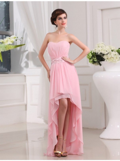 A-Line/Princess Beading Sweetheart Sleeveless High Low Chiffon Dresses [N13ZAYS5615]