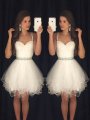A-Line/Princess Sleeveless Sweetheart Beading Tulle Short/Mini Dresses
