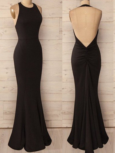 Trumpet/Mermaid Halter Sleeveless Floor-Length Spandex Dresses [PO16044258]