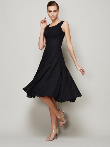 A-Line/Princess Straps Sleeveless Pleats Short Chiffon Bridesmaid Dresses