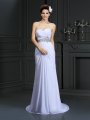 Sheath/Column Sweetheart Beading Sleeveless Long Chiffon Wedding Dresses