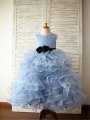 Ball Gown Sleeveless Scoop Ruffles Floor-Length Organza Flower Girl Dresses