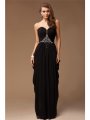 Sheath/Column Sweetheart Sleeveless Beading Long Chiffon Dresses