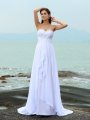 A-Line/Princess Sweetheart Beading Sleeveless Long Chiffon Beach Wedding Dresses