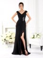 A-Line/Princess V-neck Ruffles Sleeveless Long Chiffon Mother of the Bride Dresses