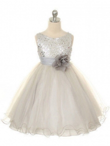 Ball Gown Jewel Sleeveless Hand-Made Flower Long Organza Dresses