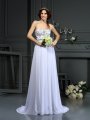 A-Line/Princess Sweetheart Beading Sleeveless Long Chiffon Wedding Dresses