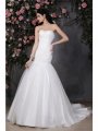 Trumpet/Mermaid Sweetheart Sleeveless Beading Pleats Ruffles Long Organza Wedding Dresses