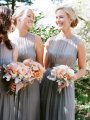 A-Line/Princess Scoop Sleeveless Floor-Length Chiffon Bridesmaid Dresses