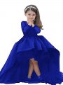 Ball Gown Scoop Long Sleeves Sash/Ribbon/Belt Floor-Length Satin Flower Girl Dresses